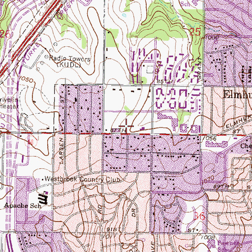 Topographic Map of Mark Plaza Center, KS