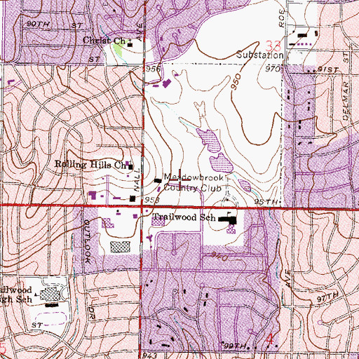 Topographic Map of Meadowbrook Executive Building, KS