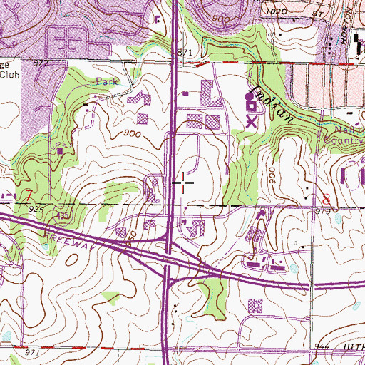 Topographic Map of Metcalf View, KS
