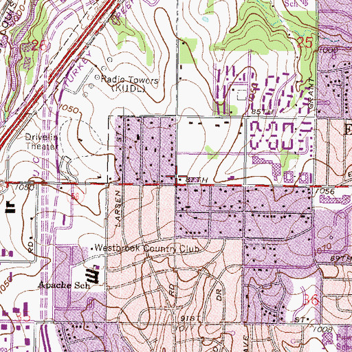 Topographic Map of Westmark Offices, KS