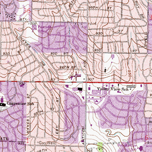 Topographic Map of Cherokee North Shopping Center, KS