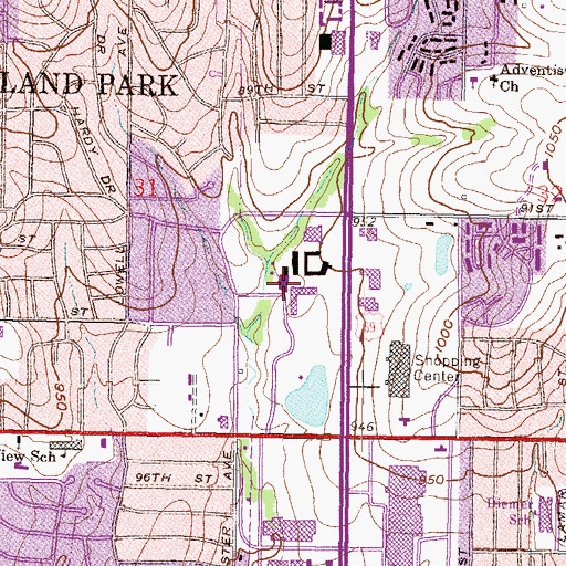 Topographic Map of North Regency Park Center, KS