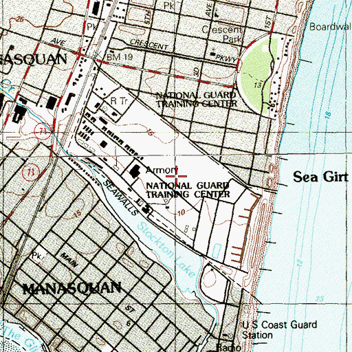 Topographic Map of New Jersey National Guard Sea Girt Unit, NJ