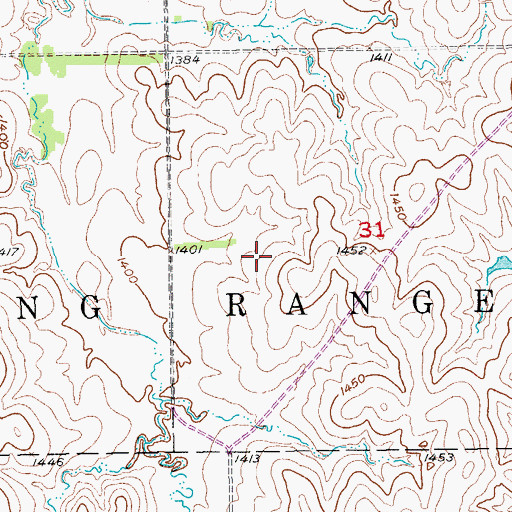 Topographic Map of Smoky Hill Range, KS