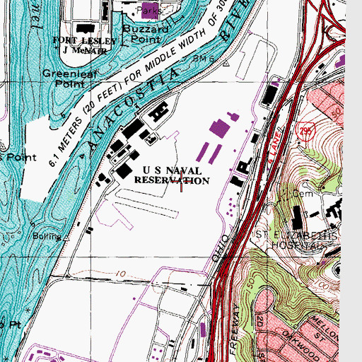 Topographic Map of Anacostia Annex, DC