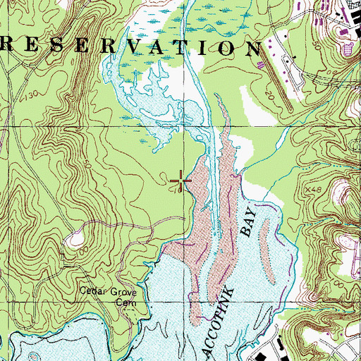 Topographic Map of Fort Belvoir, VA