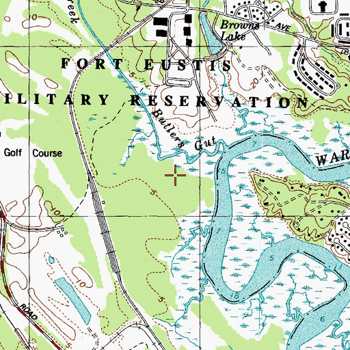 Topographic Map of Fort Eustis, VA