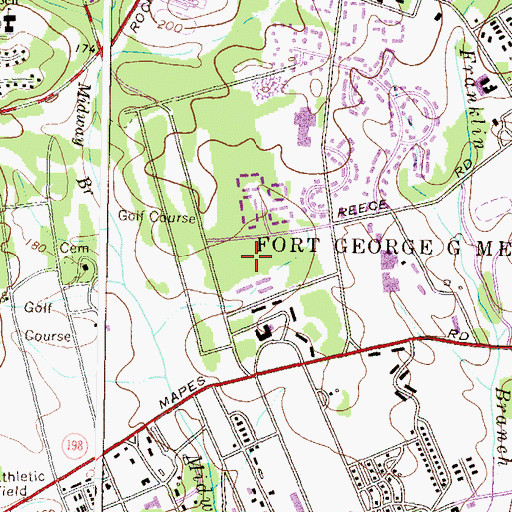Topographic Map of Fort George G Meade, MD