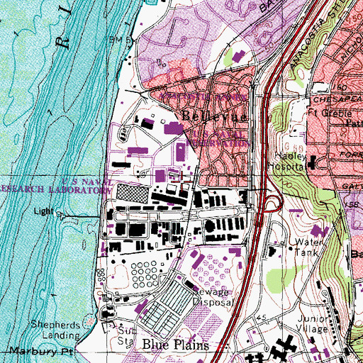 Topographic Map of Naval Research Laboratory, DC