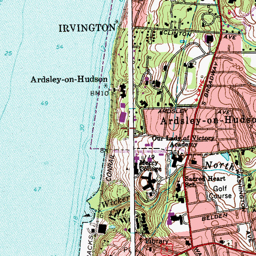 Topographic Map of Frances T M Mahoney Hall, NY