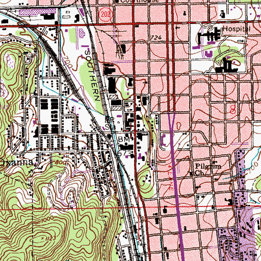 Topographic Map of The Salvation Army Church of Anniston, AL