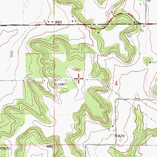 Topographic Map of Melander Hill, WI