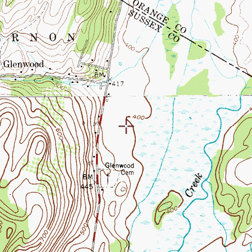 Topographic Map of Black Horse Ranch, NJ
