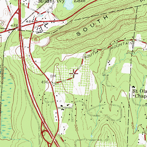 Topographic Map of Orchards of Concklin, NY