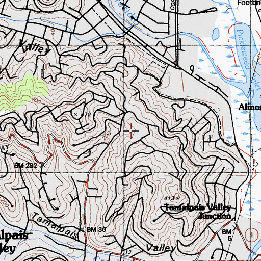 Topographic Map of Mount Tamalpais School, CA