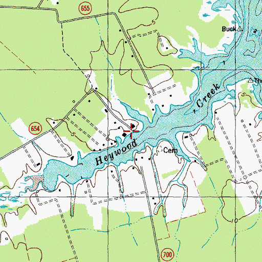 Topographic Map of Cherry Point Landing Boat Ramp, VA