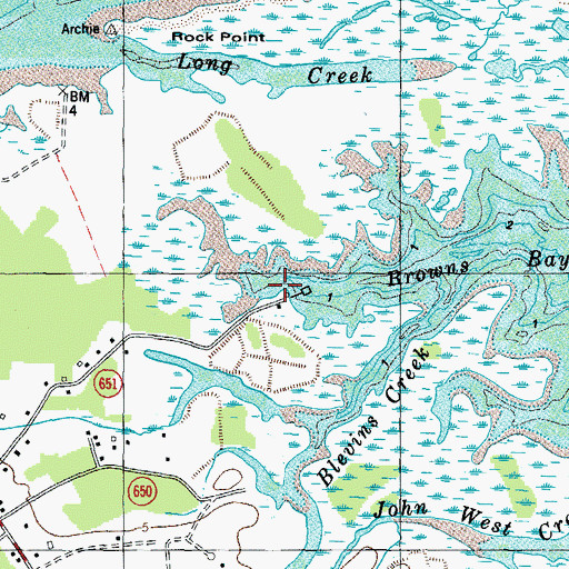 Topographic Map of Guinea Landing Boat Ramp, VA