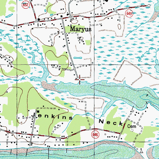 Topographic Map of Monday Creek Boat Ramp, VA