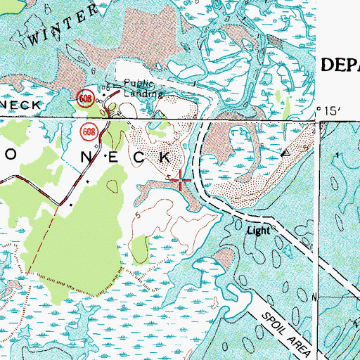 Topographic Map of Potato Neck Landing Boat Ramp, VA