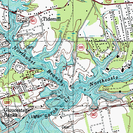 Topographic Map of Holly Cove Marina, VA