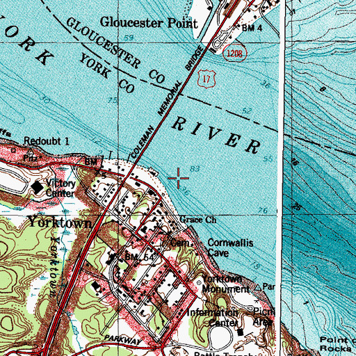 Topographic Map of Riverwalk Landing Pier, VA