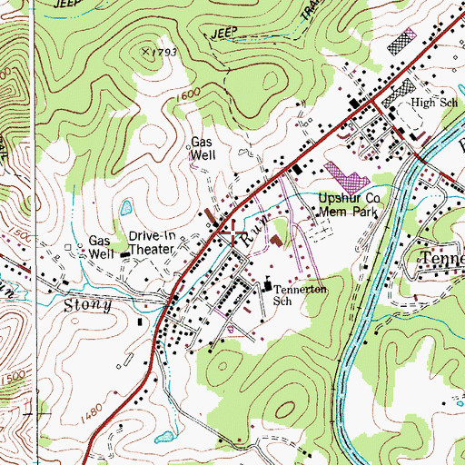 Topographic Map of Horizons Church (Buckhannon Campus), WV