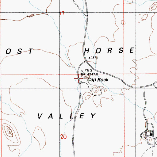 Topographic Map of Cap Rock, CA