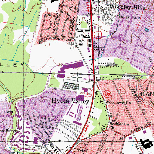 Topographic Map of South Valley Shopping Center, VA