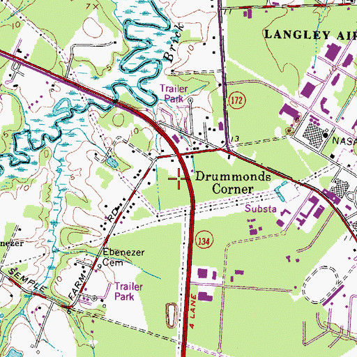 Topographic Map of Hampton Harbour Academy, VA