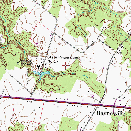 Topographic Map of Haynesville Correctional Center, VA