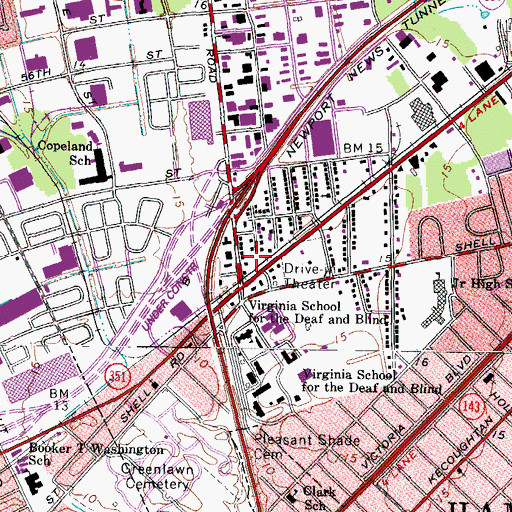 Topographic Map of Debman's Mobile Home Park, VA