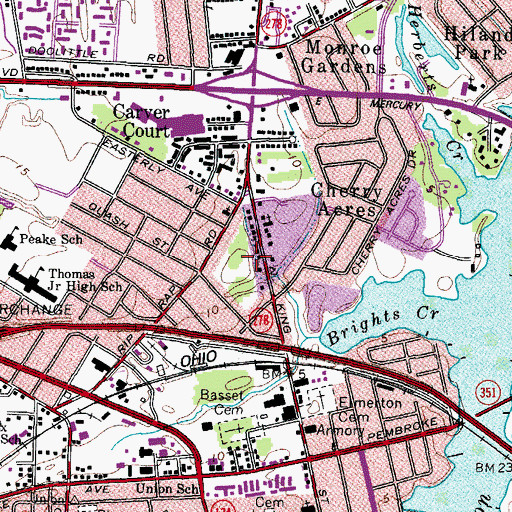 Topographic Map of Elmwood Mobile Home Park, VA