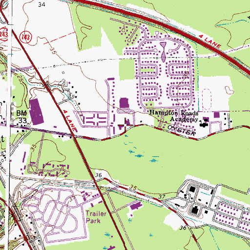 Topographic Map of Orcutt Baptist Church, VA