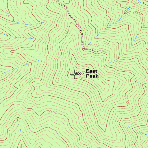 Topographic Map of East Peak, CA