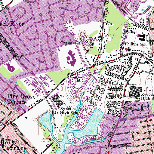 Topographic Map of City of Hampton Public Library Willow Oaks Branch, VA