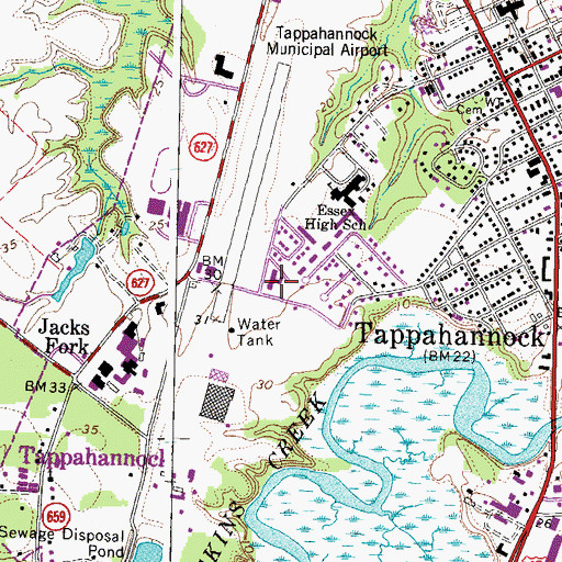 Topographic Map of Carrington Place of Tappahannock, VA