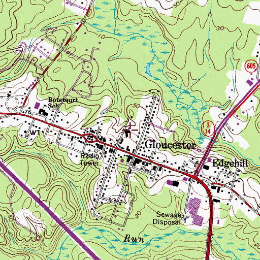 Topographic Map of Sanders Senior Living Community, VA