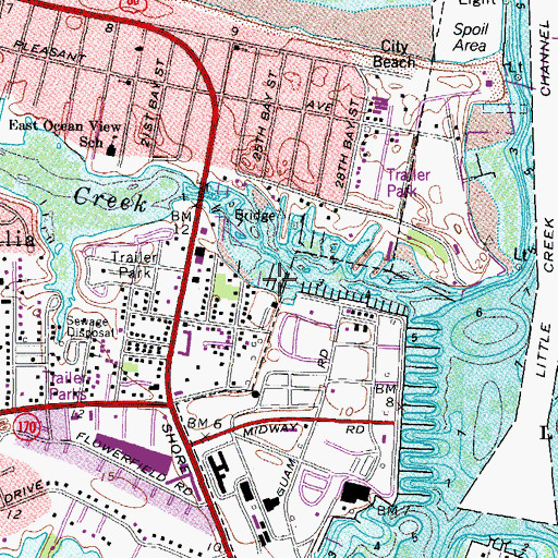 Topographic Map of Cobb's Marina, VA