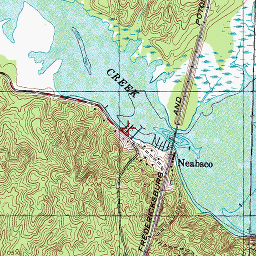 Topographic Map of Hampton's Landing Marina, VA