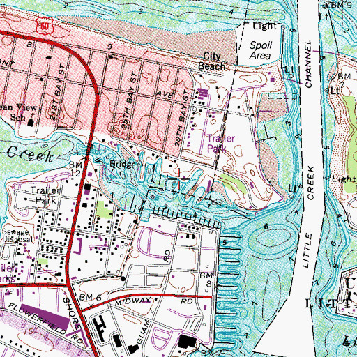 Topographic Map of Little Creek Marina, VA