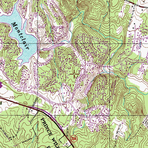 Topographic Map of Montclair Country Club, VA