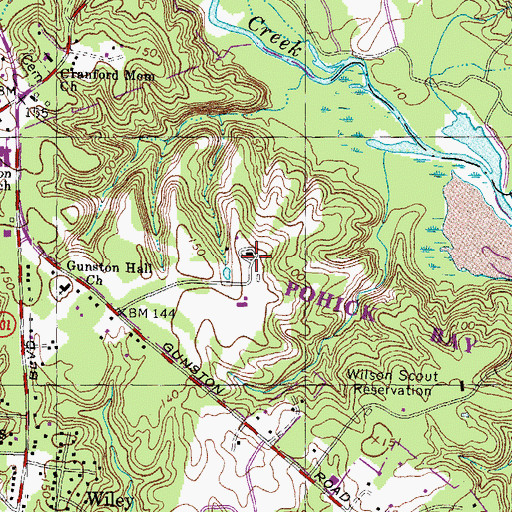 Topographic Map of Pohick Bay Regional Park Golf Course, VA