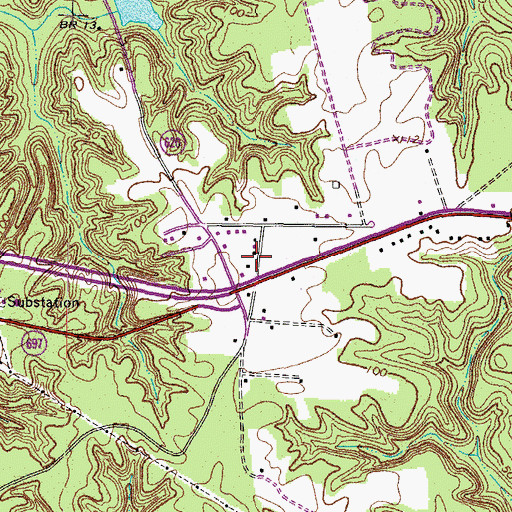Topographic Map of Church of God of Warsaw, VA