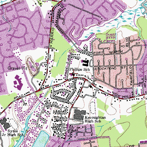 Topographic Map of Fox Hill Road Baptist Church, VA