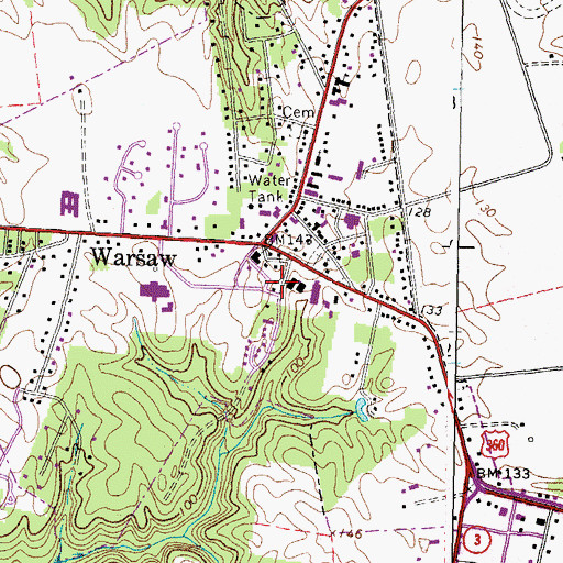 Topographic Map of Richmond County Public Library, VA