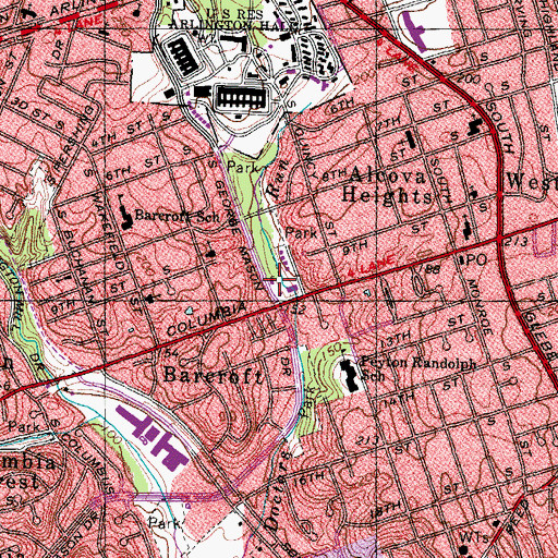 Topographic Map of Arlington Black Heritage Museum, VA