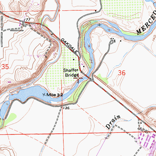 Topographic Map of Shaffer Bridge, CA