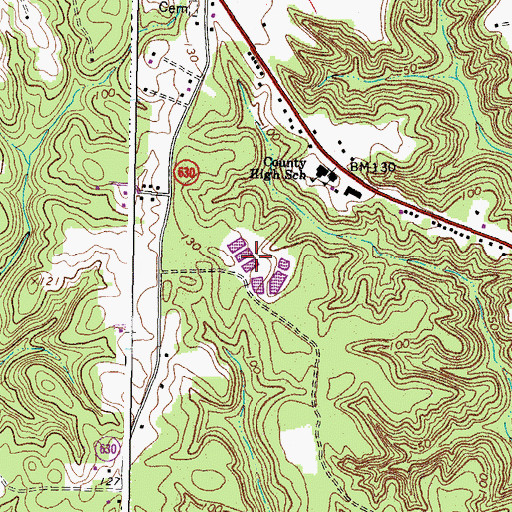 Topographic Map of Town of Warsaw Aerated Lagoons, VA
