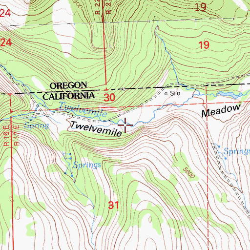 Topographic Map of Twelvemile Meadow, CA