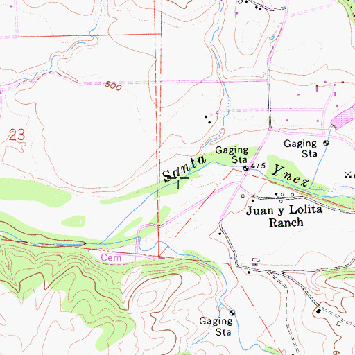 Topographic Map of Zanja de Cota Creek, CA